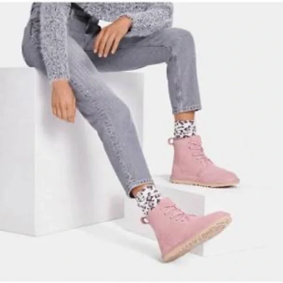 🌿UGG🌿 W NEUMEL HIGH SHOE LACE PINK BOOT - Picture 3 of 16